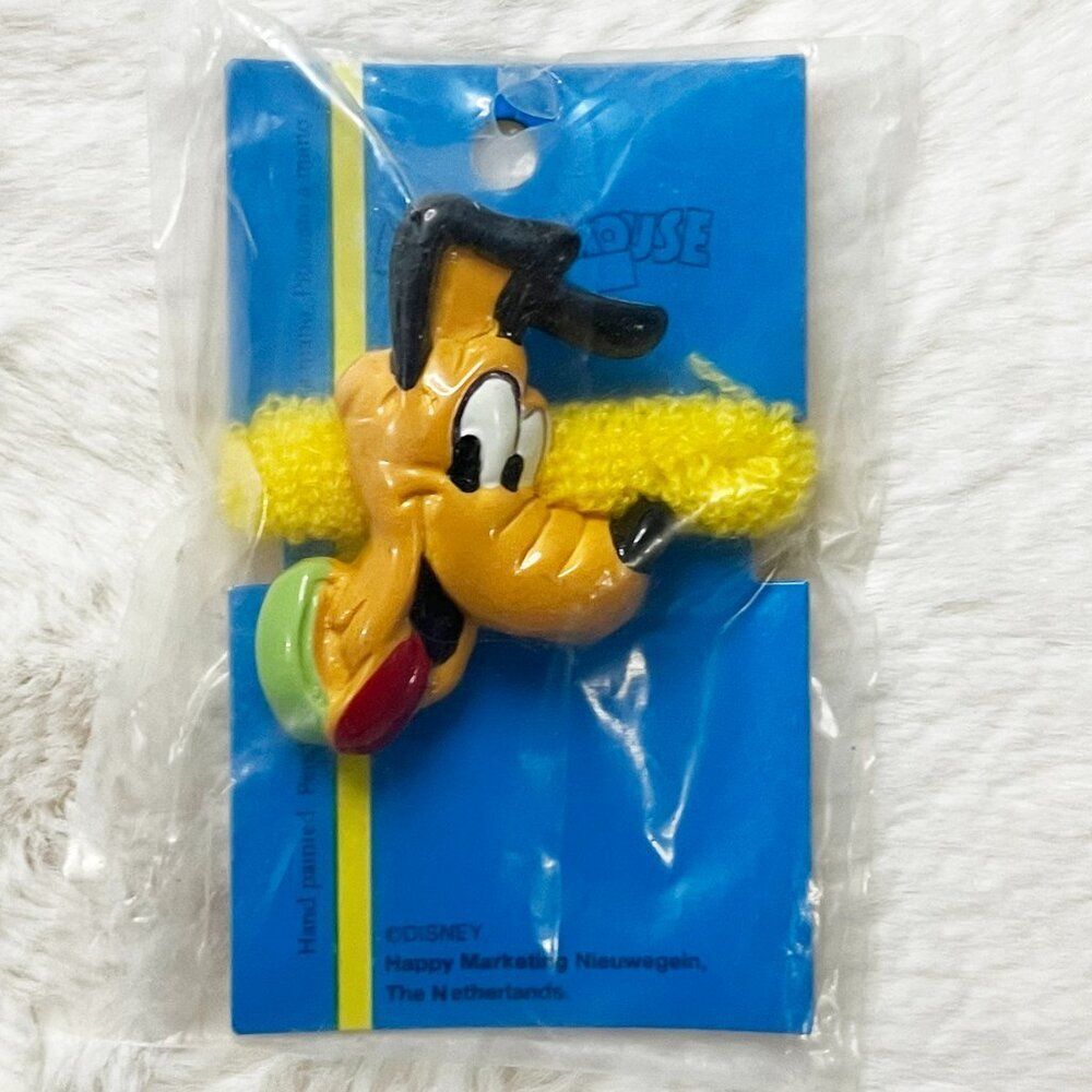 🔮 5/$25 Disney Vintage Hand Painted Pluto Hair Tie‎